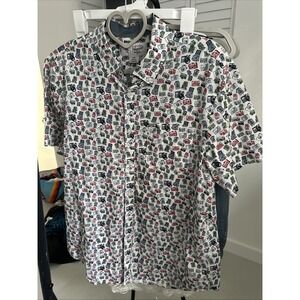 Penguin Original Button Camera Graphic T-Shirt Mens Size Large Short Sleeve Fun